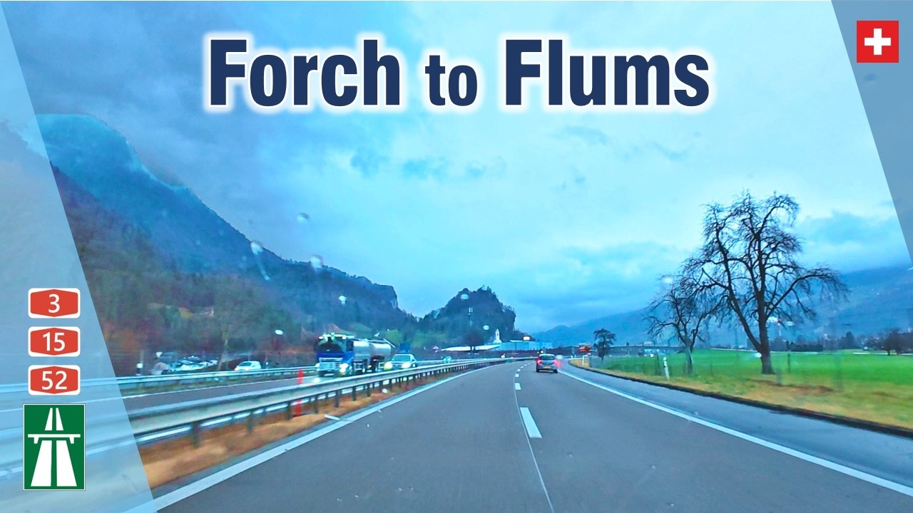 Rainy Road Trip from Forch to Flums 🌧️ Motorways of Switzerland 🇨🇭 [4K]