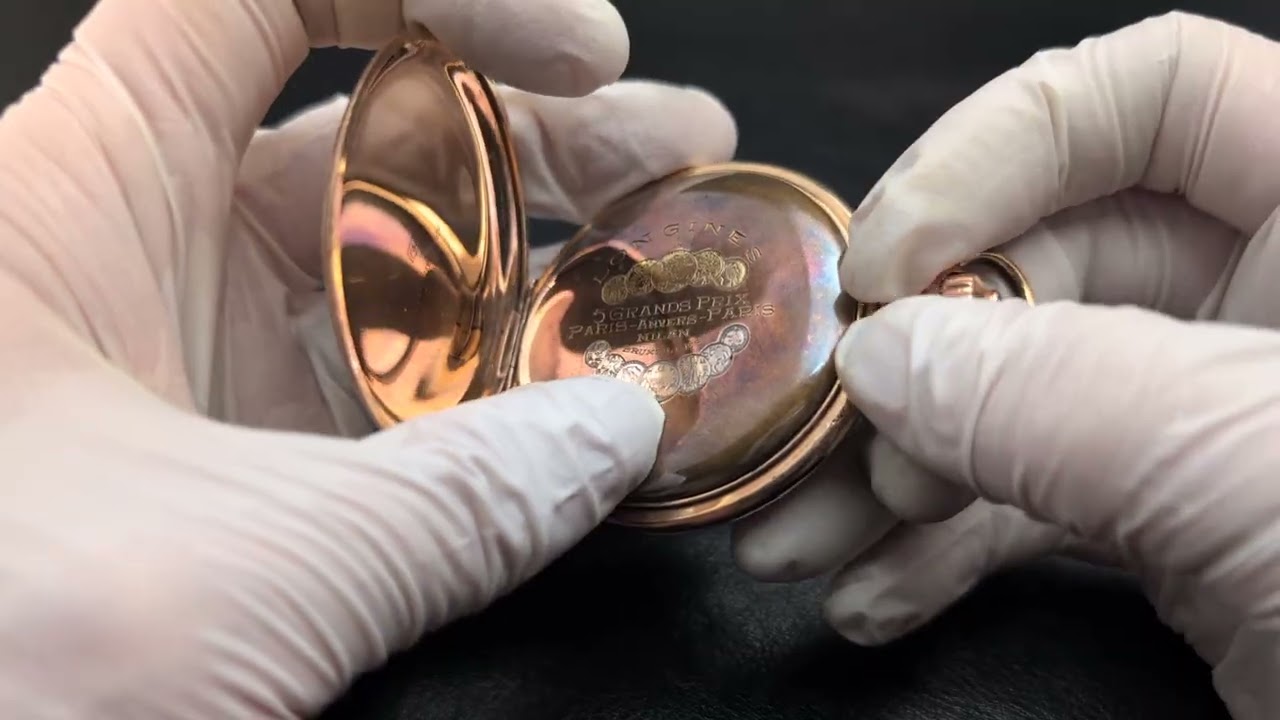 1912年頃 アンティーク ロンジン 懐中​時計 金張りハンターケース Cal18 50