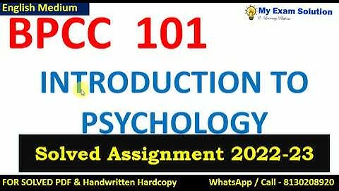 BPCC 101 SOLVED ASSIGNMENT 2022-23 | English Medium  | IGNOU Solved Assignment 2022-23