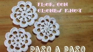 Bolero en crochet irlandés: flor con clones knot paso a paso Bolero en crochet irlandés: flor con clones knot paso a paso