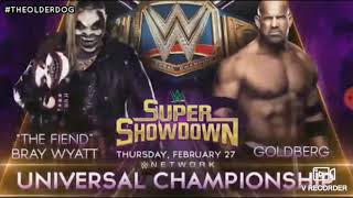 The fiend Bray Wyatt versus Goldberg Universal championship match WWE super showdown