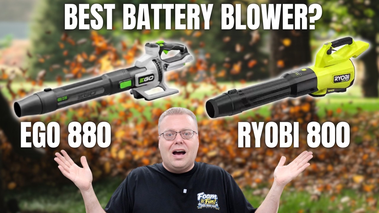BEST Battery Blower? | EGO 880 VS Ryobi 800 | Car Drying & Yard Work Review