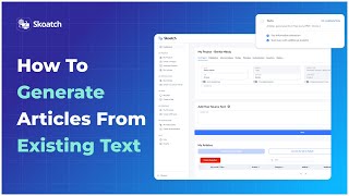 Information How To Generate Articles from an Existing Text News