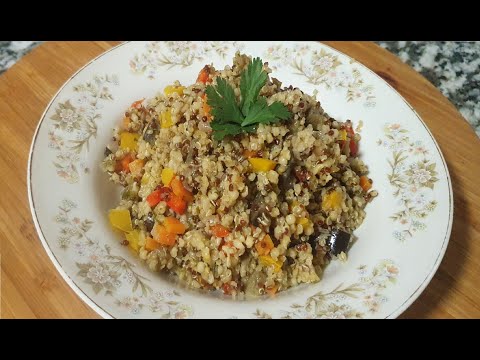 طبق حبوب الكينوا بالخضر لذيذ و صحي بلمسة مغربية