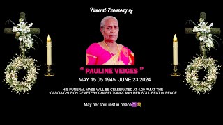 PAULINE VEIGES (79)  || FUNERAL CEREMONY  || LIVE ON:03.06 2024