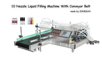 How to use ZS-DTPP10B 10 Nozzle Liquid Filling Machine With Conveyor Belt