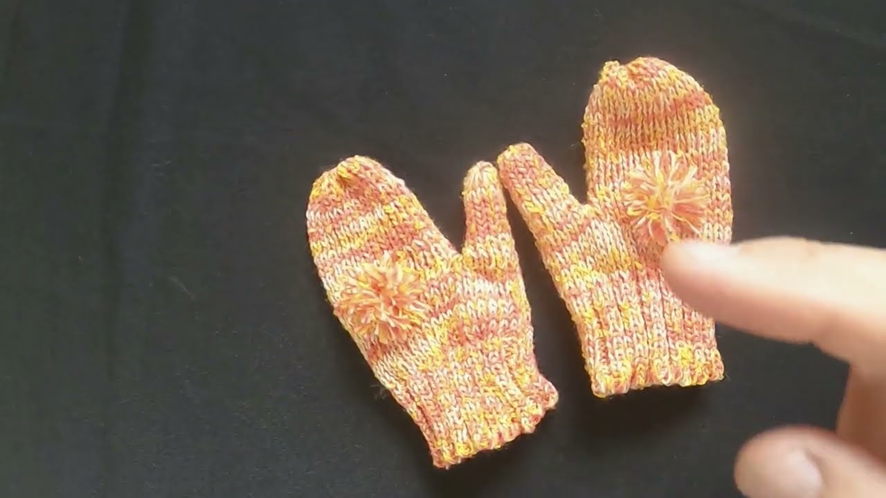 luva de 1 dedo feita em tricô à máquina