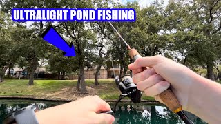 ULTRALIGHT URBAN POND FISHING FOR ANYTHING THAT BITES- Summer ultralight fishing 🎣