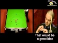 Ronnie O Sullivan fastest 147 and Ronnie in the chair looking at Ebdon