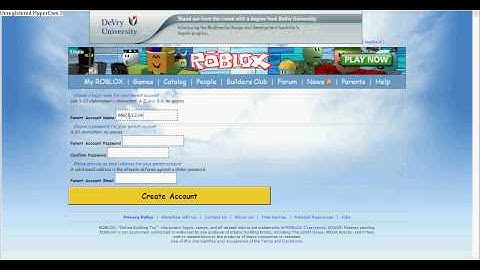 Roblox Tutorial August 2009 - How to make a Parent Account