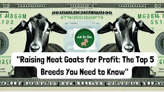 Raising Meat Goats For Profit The Top 5 Breeds You Need To Know