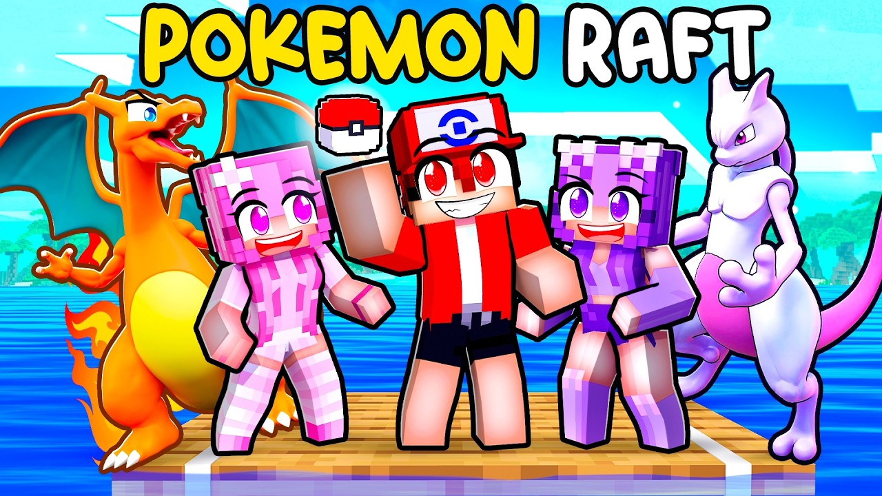 Surviving On A POKEMON ONLY RAFT in MINECRAFT
