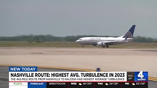 Nashville route: highest avg. turbulence in 2023