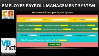 VB.NET | How to Create Employee Payroll System  |#CODERBABA