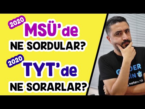 2020 MSÜ SORULARI 2020 TYT NASIL OLUR?