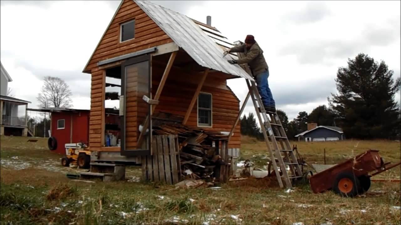 Farmitecture Presents! Applying metal roofing to the tiny green house project-Part 2