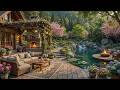 Serene Spring Courtyard Jazz | Gentle Jazz with Morning Ambience for Focus and Quiet Moments