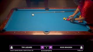 TIM LEZARD vs ROSS BRADSEN - CUE'S GAME ROOM - TABLE 8 | EvoSports
