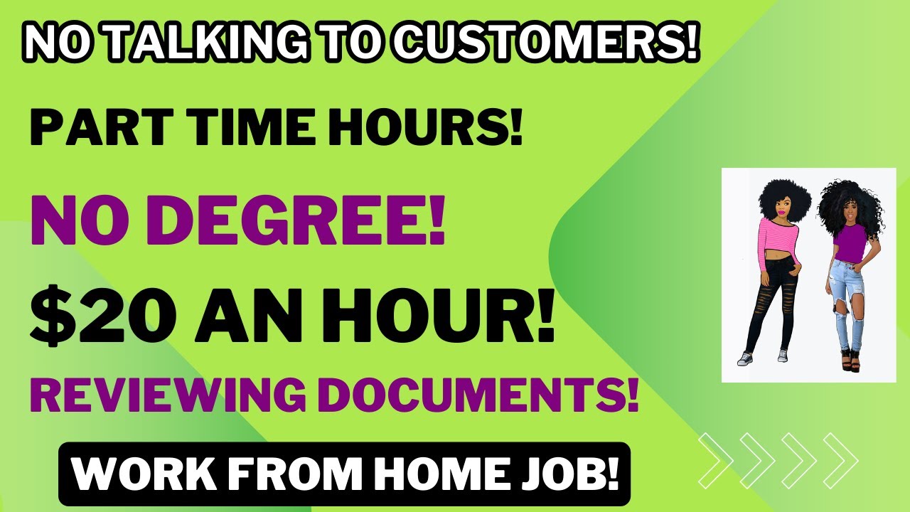 Non Phone Work From Home Job Part Time Work At Home Job 20 An Hour No