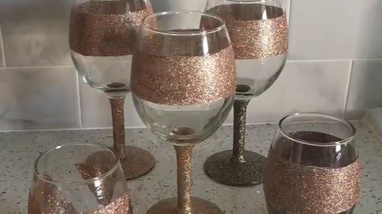 How to Make Glitter Wine Glasses