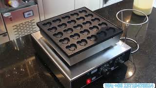 Heart Shape Dutch Pancake Machine 25holes Commercial Electric Mini Poffertjes Maker