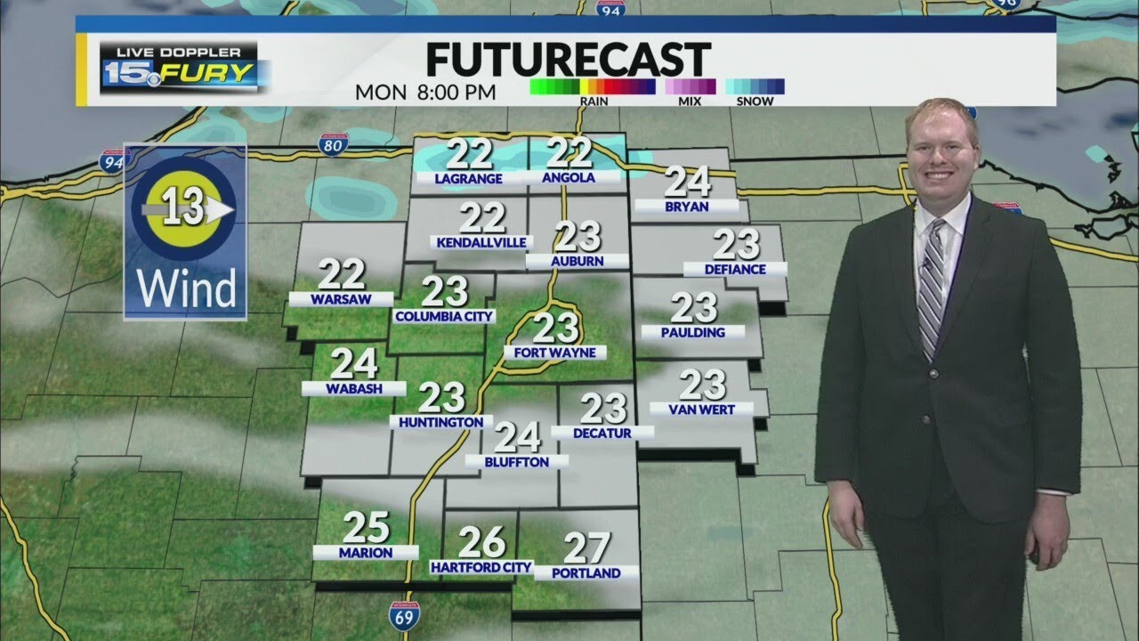 Cold and windy with lake effect snow tonight - YouTube