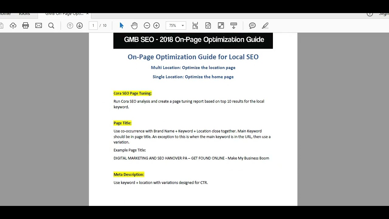 Part 1 Basic On-Page Optimization for Best Map Ranking - YouTube