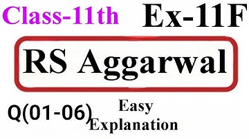 Class-11th Maths R.S.AGGARWAL Solutions Exercise-11F|Exercise-11F Class-11th Maths R.S.AGGARWAL
