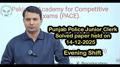 Today Junior Clerk Punjab Police Evening Solved Paper held on 14-12-2025 | PPSC Junior clerk Paper