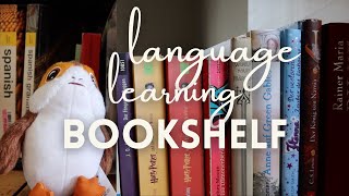 language learning bookshelf tour 📚 german, spanish, target language books