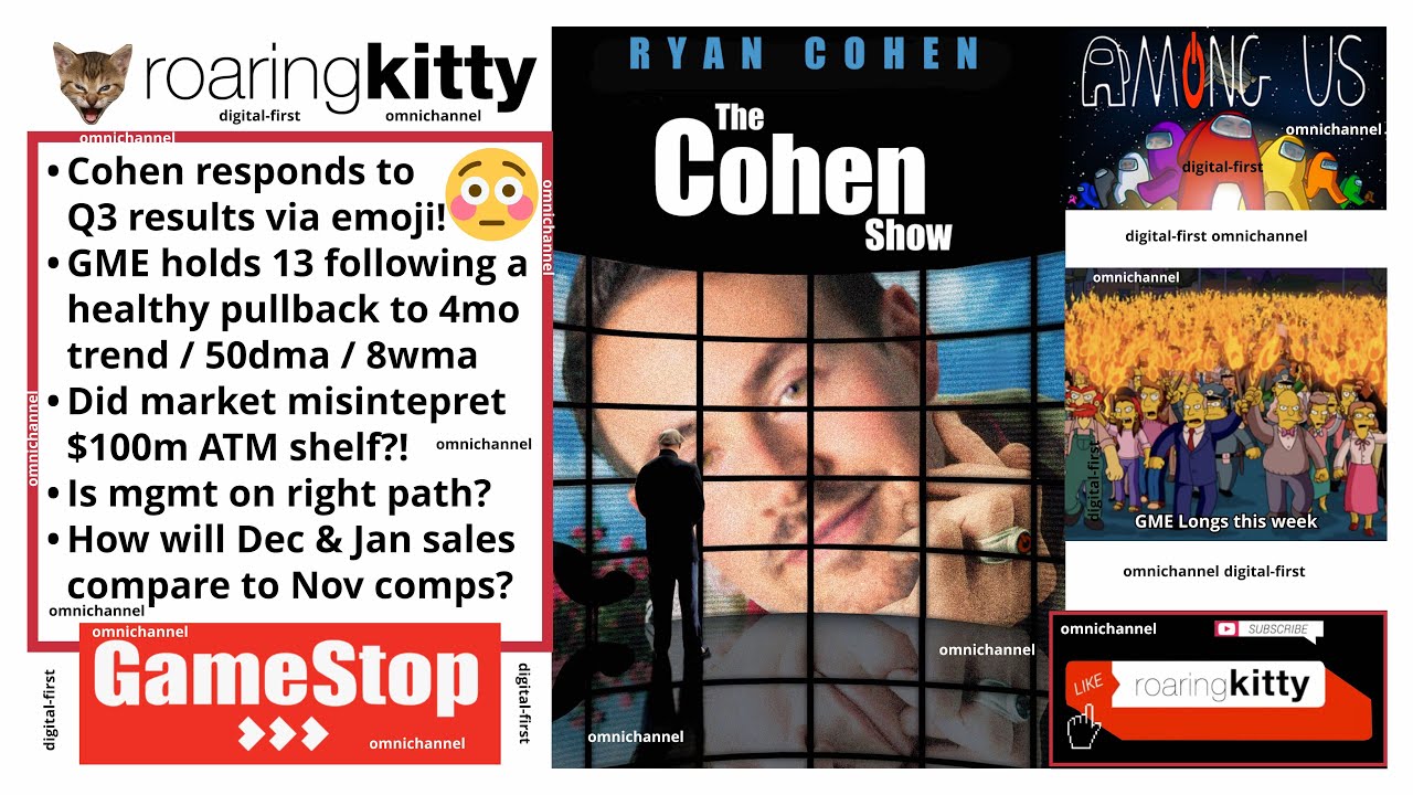 GME stock holds 13, down 20% following Q3 earnings... 😳 Ryan Cohen! Is GameStop mgmt on right path?