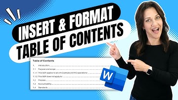 Insert TABLE OF CONTENTS and UPDATE FORMATTING in Word