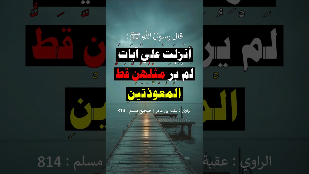 أُنْزلَتْ عليَّ آيات لم يُرَ مثلهن قط المعوذتين - الشيخ عبد الرزاق البدر
