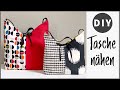 DIY Wendetasche nähen, Tasche aus 4 Teilen, Anleitung einfach und kostenlos