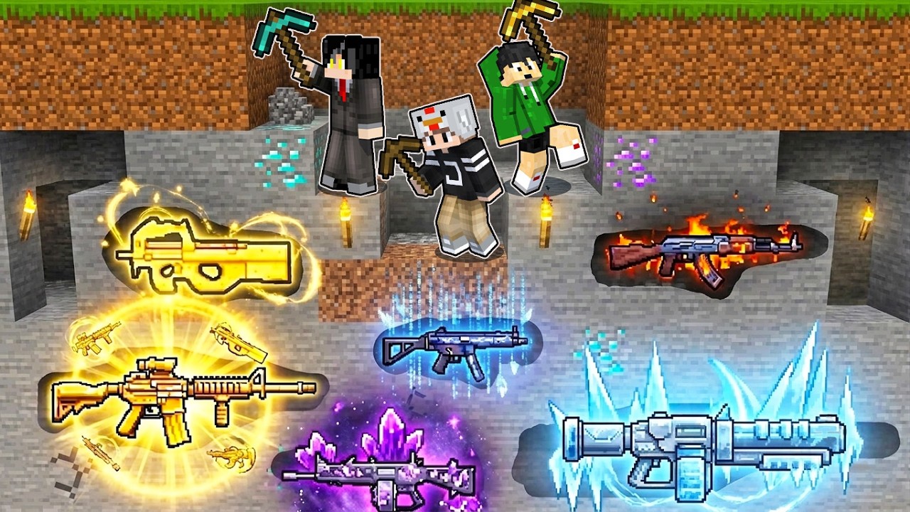 We Found Buried OP GUNS in Minecraft!