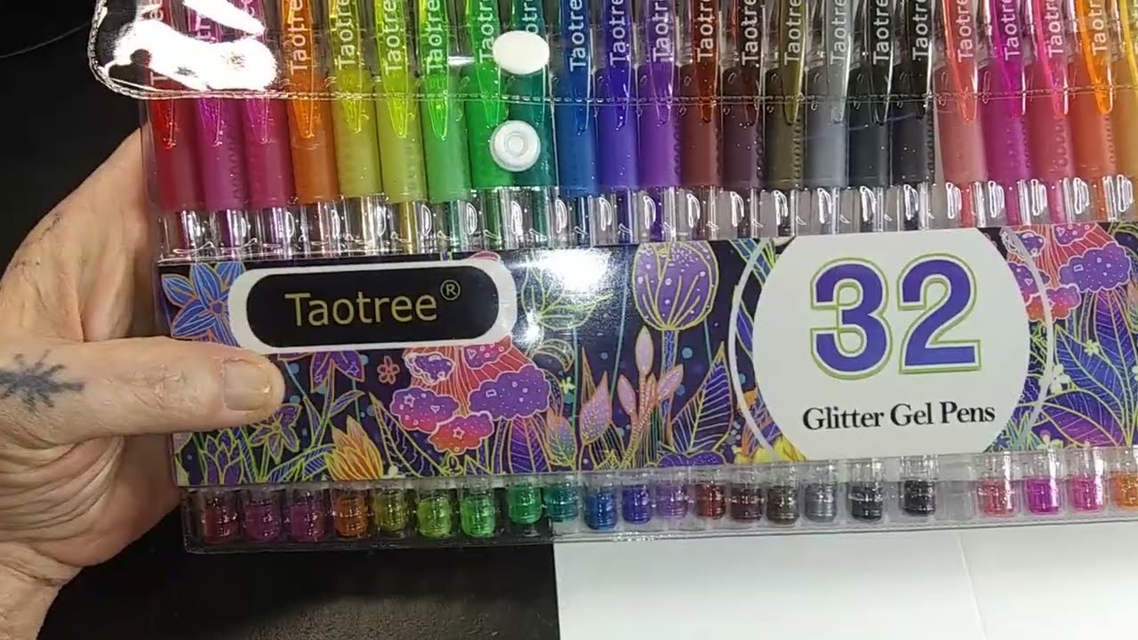 Gel Pen Review - Soucolor Glitter Gel Pens on  - Coloring Mediums 