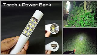 How To Make Super Bright Led Flash Light With Power bank Feature | 3 IN 1 Led Torch |CreativeShivaji