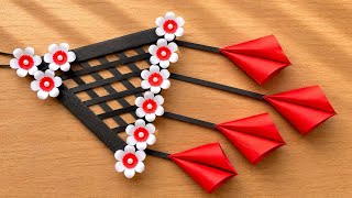 😍 Easy Paper WALL HANGING for HOME DECORATION • paper crafts • art and craft • flowers ideas 💕