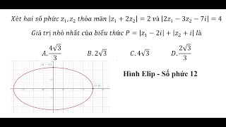 Toán 12: Xét hai số phức z_1,z_2  thỏa mãn |z_1+2z_2 |=2 và |2z_1-3z_2-7i|=4Giá trị