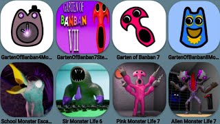 Garten Of Banban 4 Mobile, Garten Of Banban 7 Mobile+Steam+Roblox,Banban8 Fangame, School 4,Sir+Pink