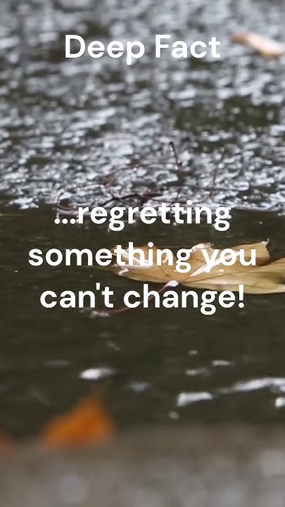 Regretting Something You Can't Change The Worst Feeling in the World: Regretting Something You Can't Change #