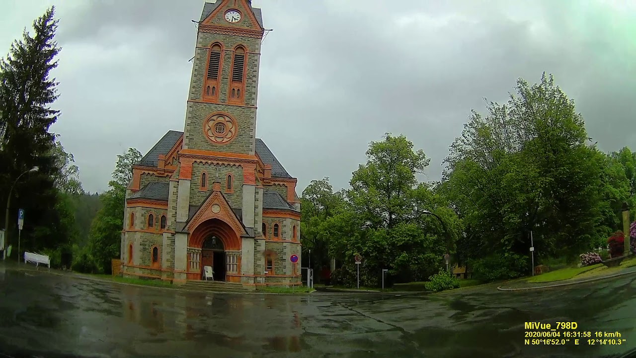 D: Kurort Bad Elster. Vogtlandkreis. Große Rundfahrt durch die Stadtmitte. Juni 2020