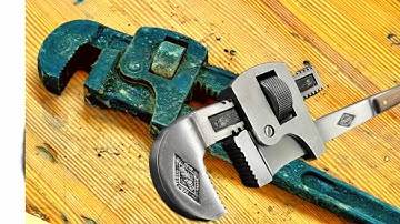 Restoration of antique tool 100 year old pipe wrench