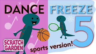 Vignette de la vidéo "The Dance Freeze Song 5! | Sports Freeze Dance | Scratch Garden"