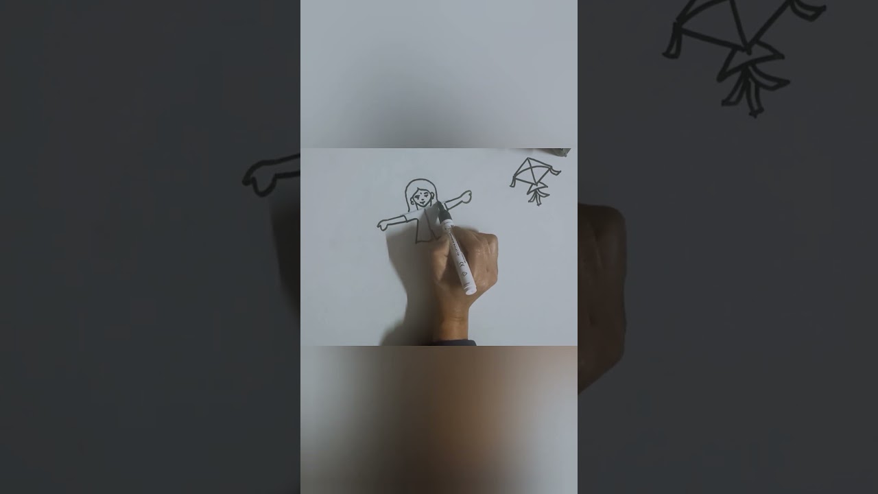 How to draw a Girl with letter T