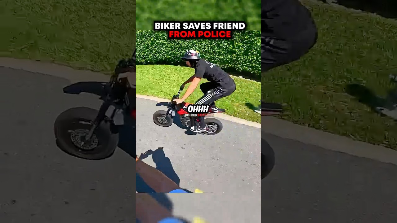 Biker Saves Friend From Police 😬