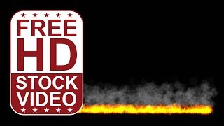 Free Stock Videos – visual effects fire burning with flames and grey smoke on black BG