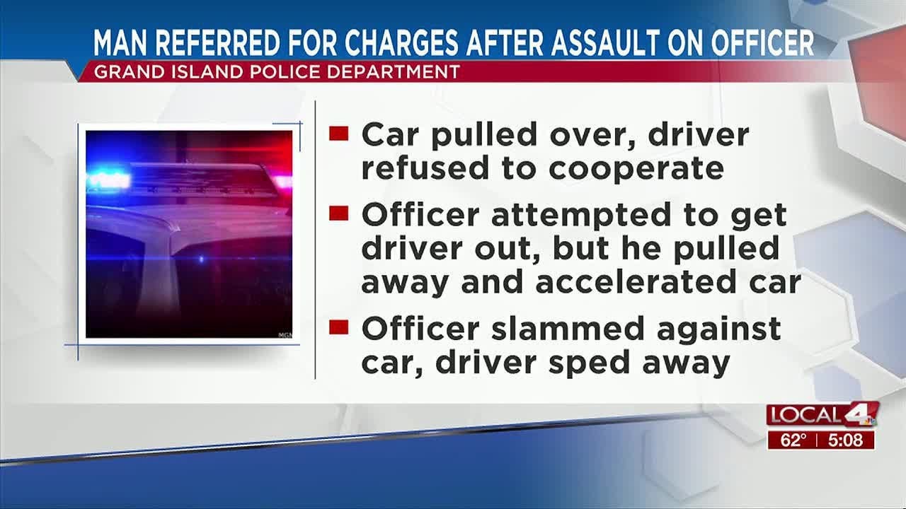 Grand Island man referred for charges after assault on an officer - YouTube