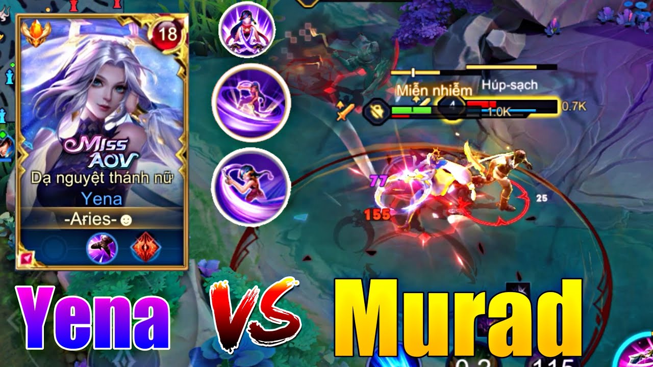 TOP 1 Yena | Yena Solo Với Anh Ny Murad Ở Lane Tà Thần Trận Đấu Cực Căng Thẳng