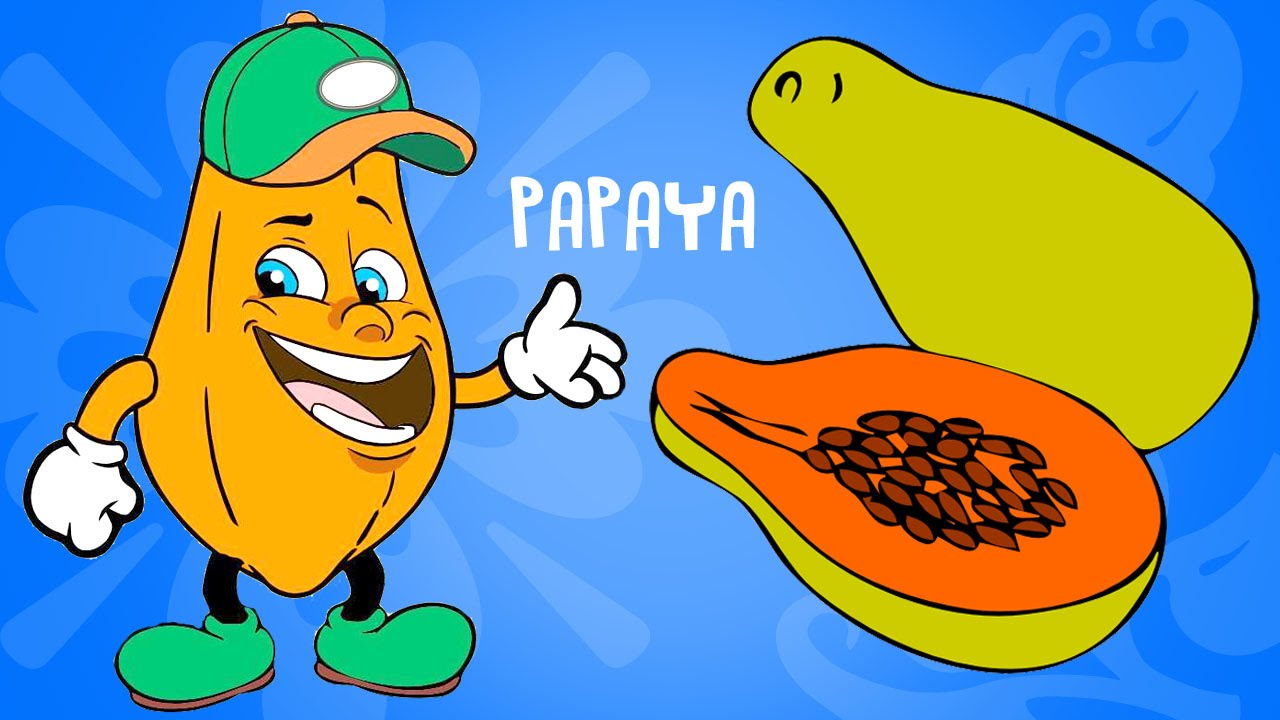 English Fruit Rhymes Cartoon For Kids Papaya Fruit Songs Juniors Tv